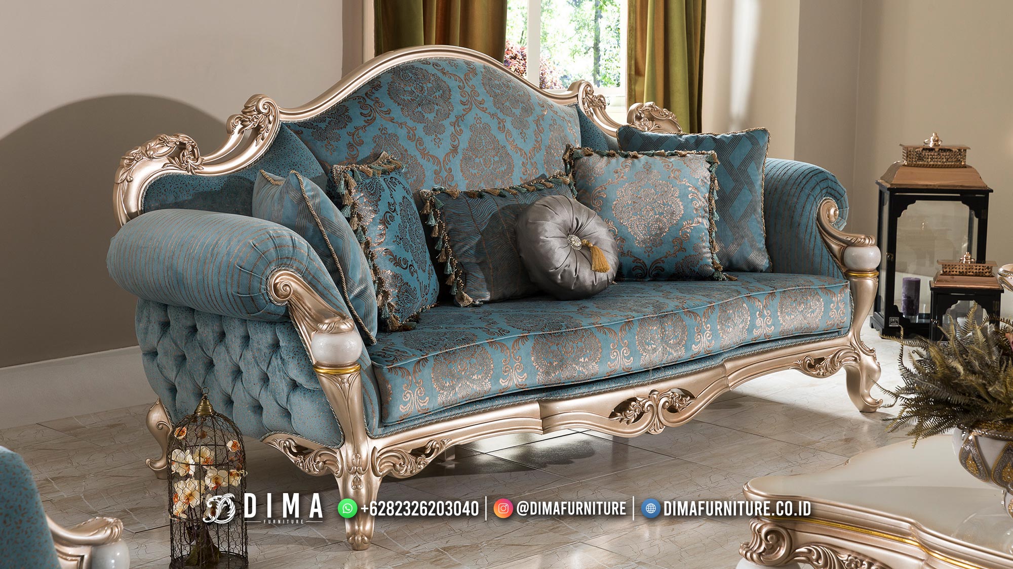 Sofa Tamu 3 Dudukan Elegant Living Room Jepara MM248