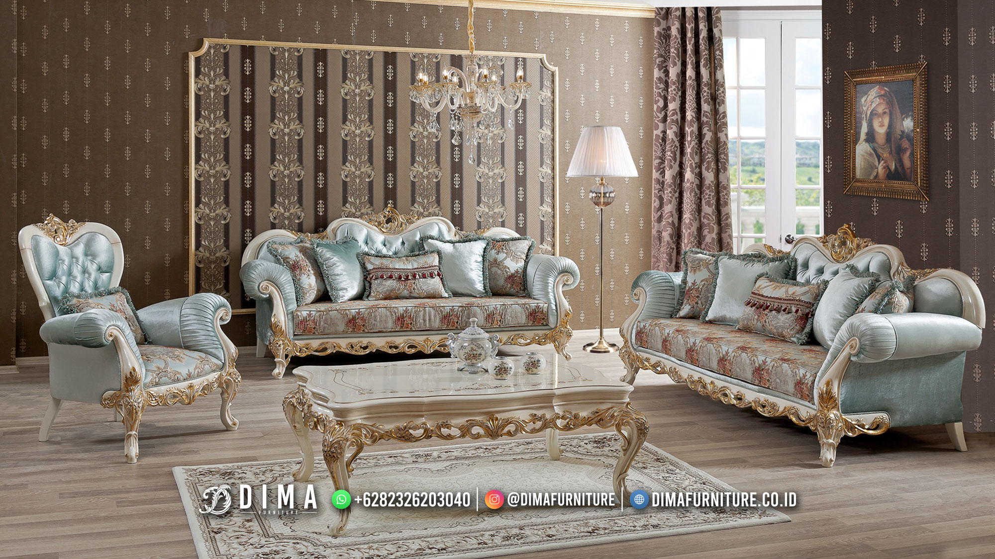 Sofa Tamu Jepara Terbaru Desain Mewah Luxury Darla MM241