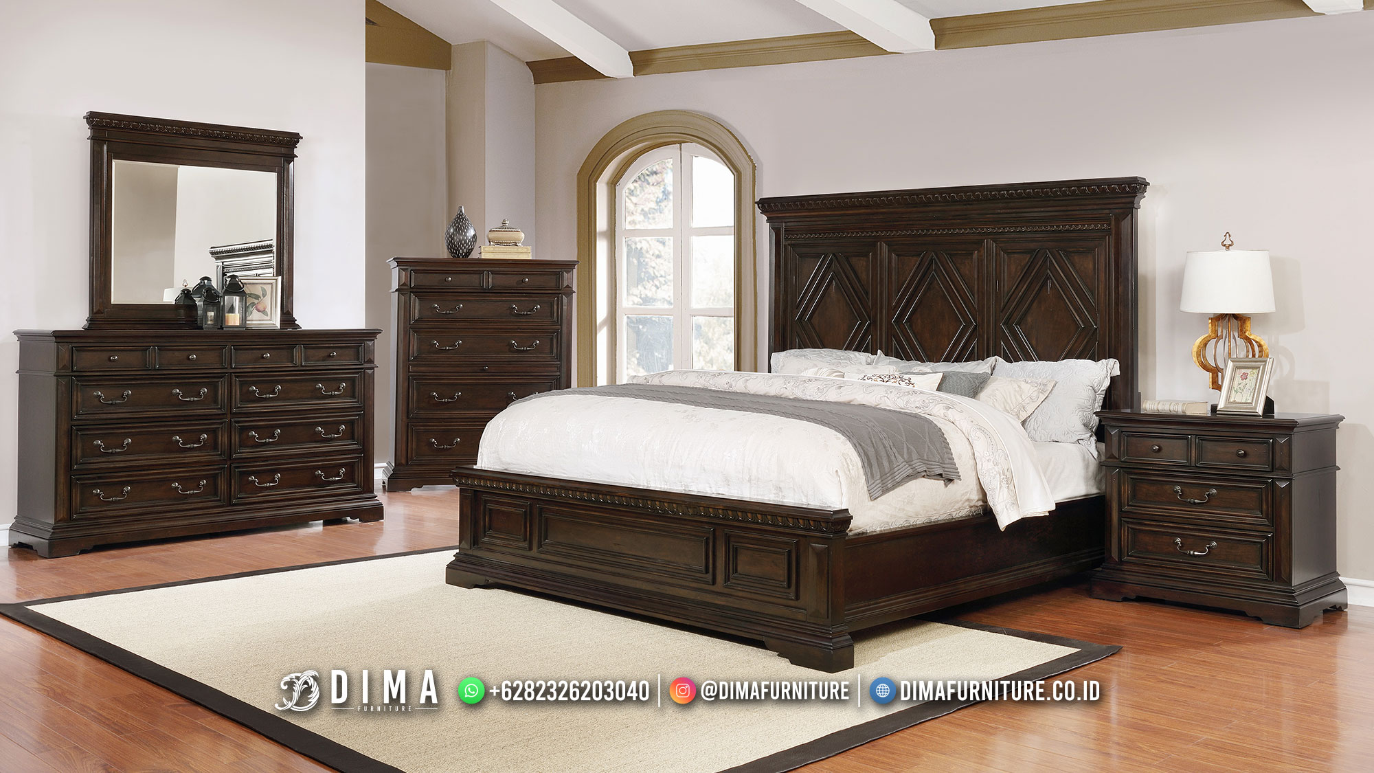 Desain Tempat Tidur Minimalis Jati Solid Wood MM356