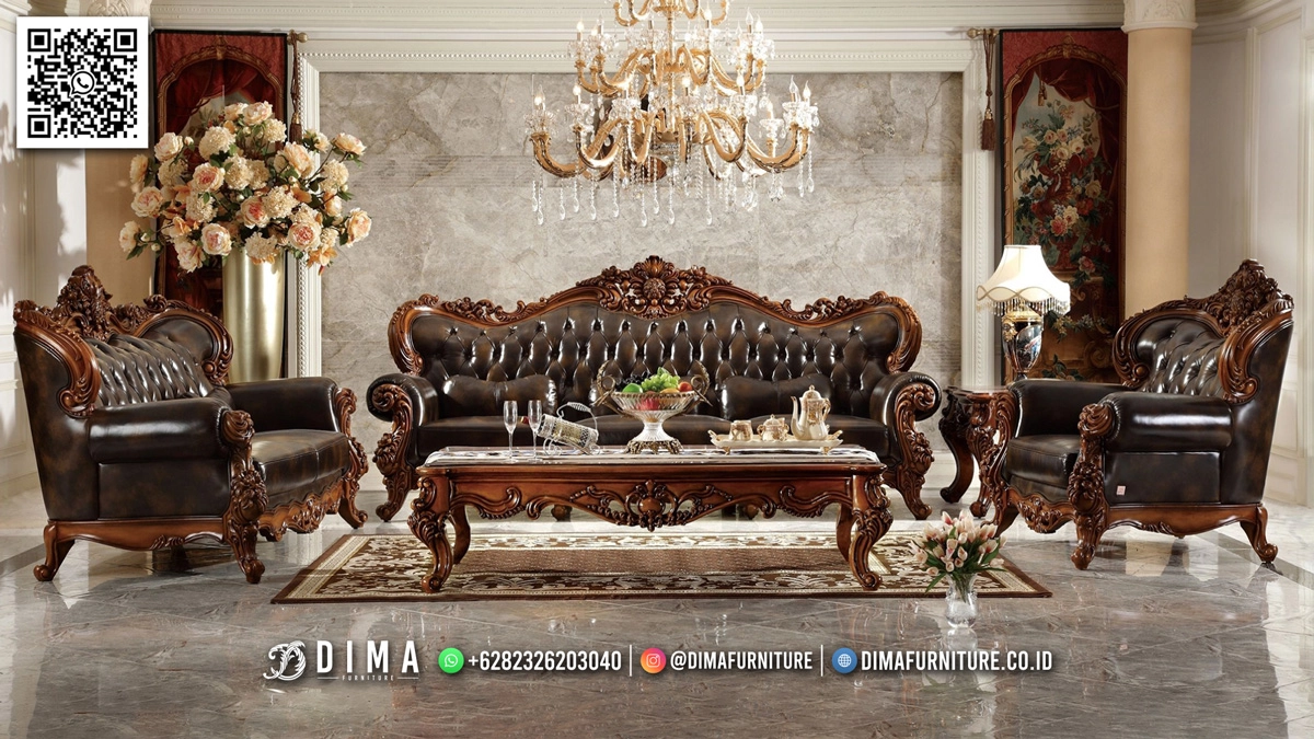 Desain Popular Sofa Tamu Jati Mewah Elegant MM834