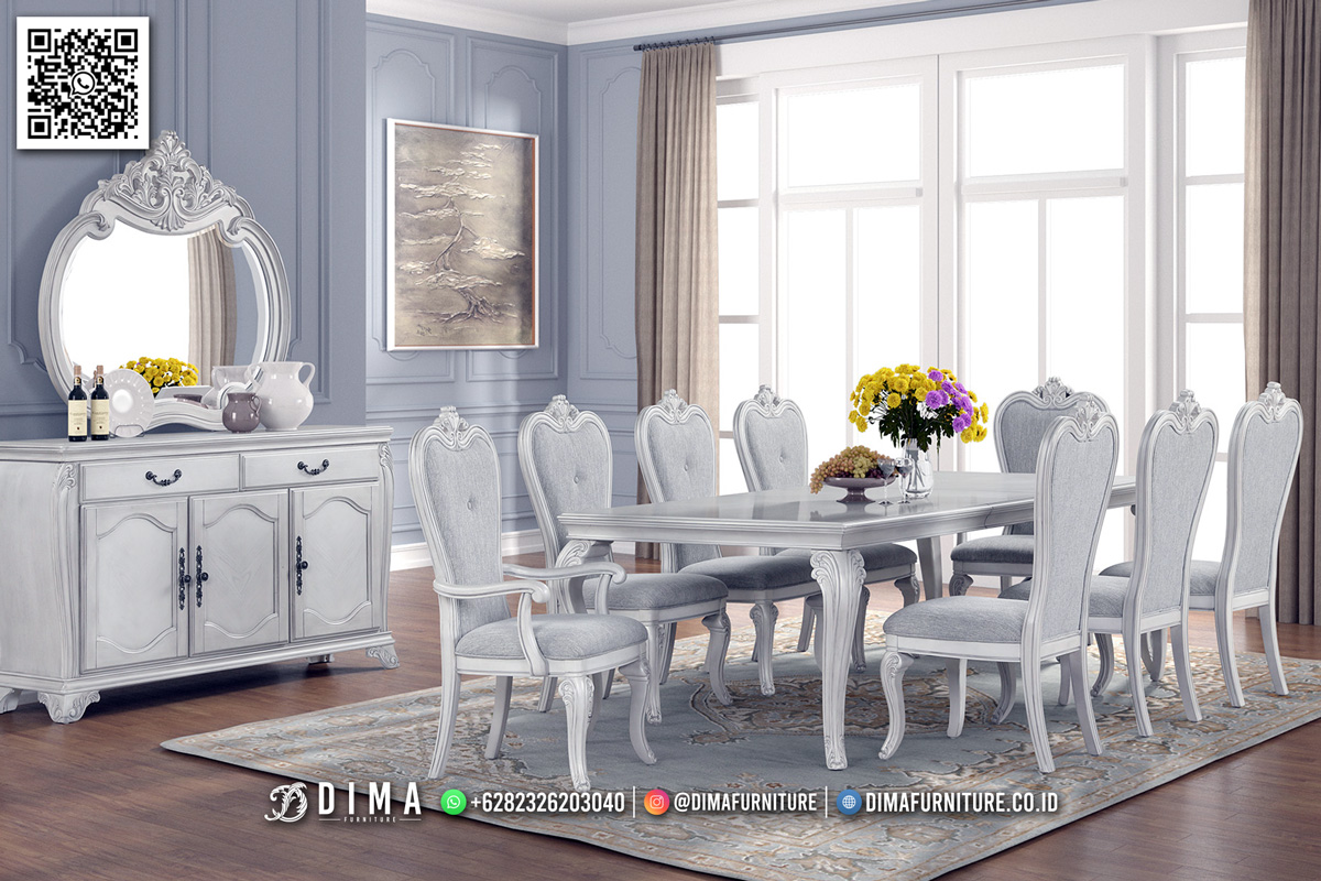 Beli Meja Makan Putih Elegan Mewah Furniture Murah MM851